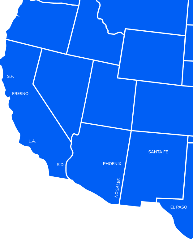 Map of Western US